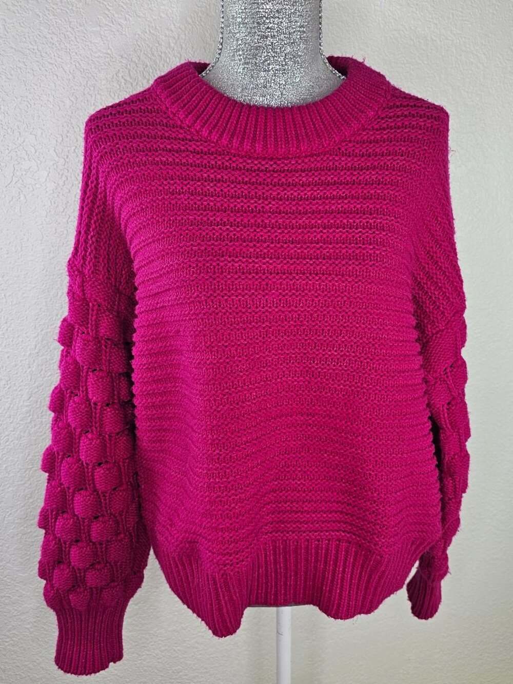 Elodie Magenta Chunky Sweater Size Large - Picture 4 of 8